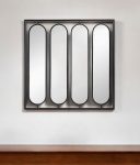 Homeroots - 36" Black Square Iron Framed Accent Mirror