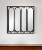 Homeroots - 36" Black Square Iron Framed Accent Mirror