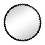 Homeroots - 32" Black Round Iron Framed Accent Mirror - Image 2