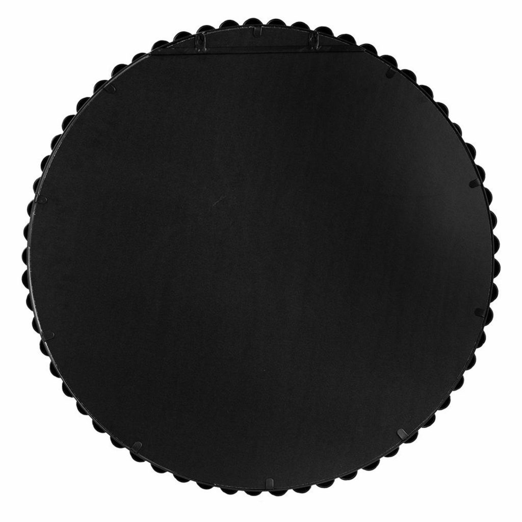 Homeroots - 32" Black Round Iron Framed Accent Mirror
