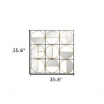 Homeroots - 36" Black and Gold Square Iron Framed Accent Mirror - Image 5