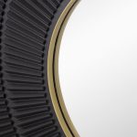 Homeroots - 32" Black And Gold Round Wood And Metal Framed Accent Mirror - Image 5