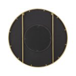 Homeroots - 32" Brown And Gold Round Wood And Metal Framed Accent Mirror - Image 3