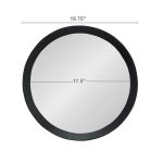 Homeroots - 20" Black Round Wood Framed Accent Mirror - Image 7