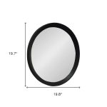 Homeroots - 20" Black Round Wood Framed Accent Mirror - Image 6