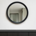 Homeroots - 20" Black Round Wood Framed Accent Mirror