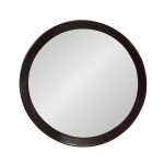 Homeroots - 20" Dark Brown Round Wood Framed Accent Mirror - Image 3