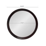 Homeroots - 20" Dark Brown Round Wood Framed Accent Mirror - Image 8