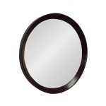 Homeroots - 20" Dark Brown Round Wood Framed Accent Mirror - Image 2