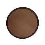 Homeroots - 20" Dark Brown Round Wood Framed Accent Mirror - Image 4