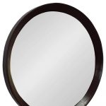 Homeroots - 20" Dark Brown Round Wood Framed Accent Mirror - Image 5