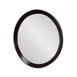 Homeroots - 20" Dark Brown Round Wood Framed Accent Mirror - Image 6