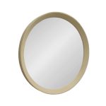 Homeroots - 20" Cream Round Wood Framed Accent Mirror - Image 2