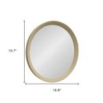 Homeroots - 20" Cream Round Wood Framed Accent Mirror - Image 7