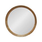 Homeroots - 20" Natural Round Wood Framed Accent Mirror - Image 2