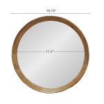 Homeroots - 20" Natural Round Wood Framed Accent Mirror - Image 8