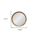 Homeroots - 20" Natural Round Wood Framed Accent Mirror - Image 7