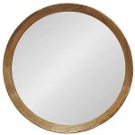Homeroots - 20" Natural Round Wood Framed Accent Mirror - Image 6