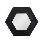 Homeroots - 19" Black Hexagon Wood Framed Accent Mirror - Image 3