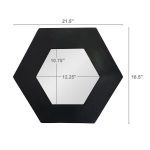 Homeroots - 19" Black Hexagon Wood Framed Accent Mirror - Image 8