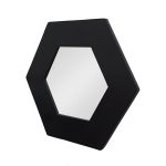Homeroots - 19" Black Hexagon Wood Framed Accent Mirror - Image 2