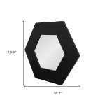 Homeroots - 19" Black Hexagon Wood Framed Accent Mirror - Image 7