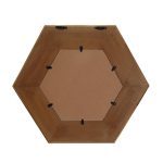 Homeroots - 19" Natural Hexagon Solid Wood Framed Accent Mirror - Image 4