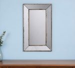 Homeroots - 24" Silver Framed Antiqued Accent Mirror