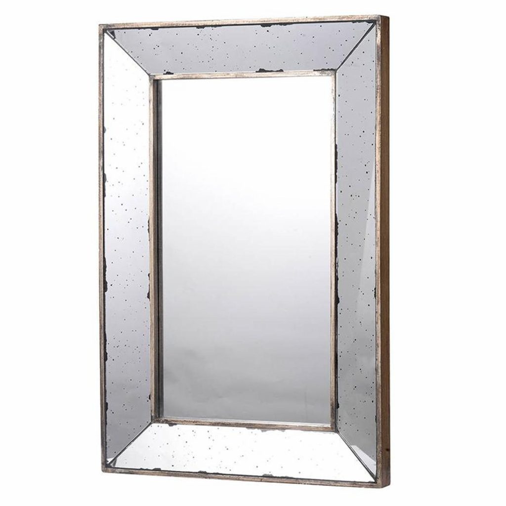 Homeroots - 20" Silver Framed Antiqued Accent Mirror
