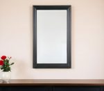 Homeroots - 26" Black Beveled Lines Framed Accent Mirror