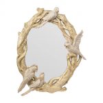 Homeroots - 22" Gold Birds and Branches Resin Framed Accent Mirror - Image 3