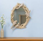 Homeroots - 22" Gold Birds and Branches Resin Framed Accent Mirror