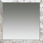 Homeroots - 15" Brown Square Framed Antiqued Damask Accent Mirror - Image 3