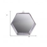 Homeroots - 8" Silver Hexagon Steel Framed Accent Mirror - Image 5