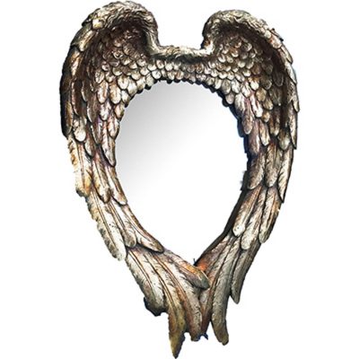Homeroots - 22" Antiqued Gold Heart Resin Framed Accent Mirror