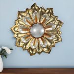 Homeroots - 36" Gold Metal Flower Framed Accent Mirror - Image 2