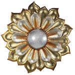 Homeroots - 36" Gold Metal Flower Framed Accent Mirror
