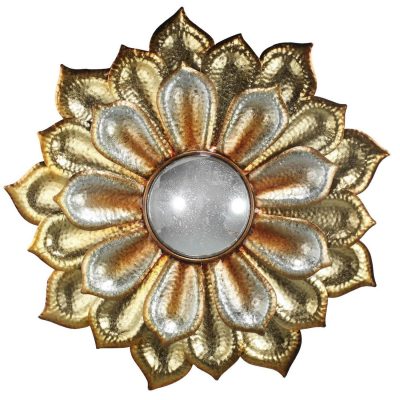 Homeroots - 36" Gold Metal Flower Framed Accent Mirror