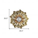Homeroots - 36" Gold Metal Flower Framed Accent Mirror - Image 5