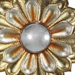 Homeroots - 36" Gold Metal Flower Framed Accent Mirror - Image 3