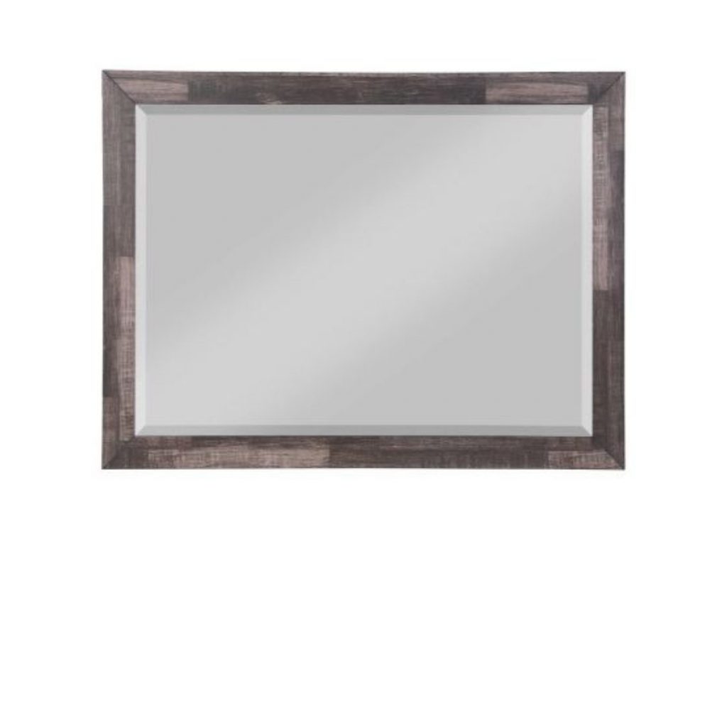 Homeroots - 36" Brown Wood Framed Mounted Dresser Mirror