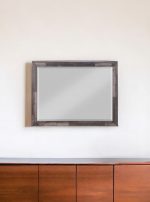Homeroots - 36" Brown Wood Framed Mounted Dresser Mirror