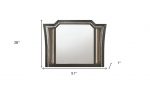 Homeroots - 38" Gunmetal Lighted Abstract Wood Framed Mounted Dresser Mirror - Image 6