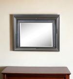Homeroots - 39" Gunmetal Lighted Wood Framed Mounted Dresser Mirror