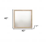 Homeroots - 40" Natural Square Wood Framed Accent Mirror - Image 5