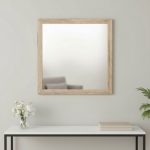 Homeroots - 40" Natural Square Wood Framed Accent Mirror