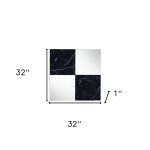 Homeroots - 32" Black And Gray Square Wood composite Framed Accent Mirror - Image 4