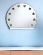 Homeroots - 15" White Abstract Metal Framed Mounted Accent Mirror