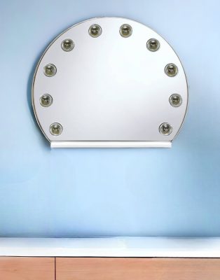 Homeroots - 15" White Abstract Metal Framed Mounted Accent Mirror