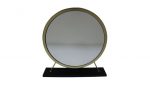 Homeroots - 19" Brass Round Metal Framed Freestanding Mirror - Image 2